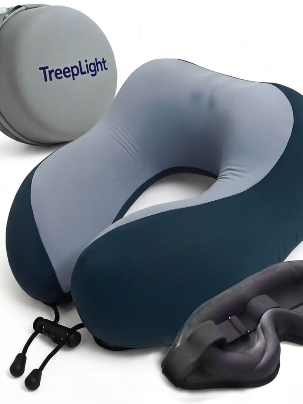 Travel Pillow Set – Memory Foam Neck Pillow with 3D Eye Mask & Carrying Case